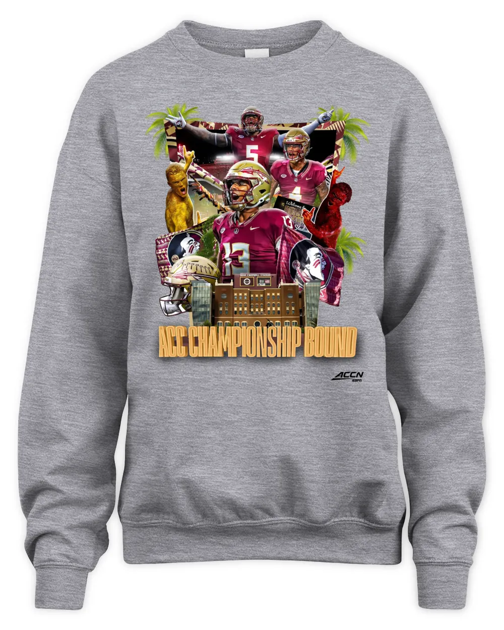 Florida State Seminoles 2023 ACC Championship Bound Unisex Sweatshirt-Sport Grey