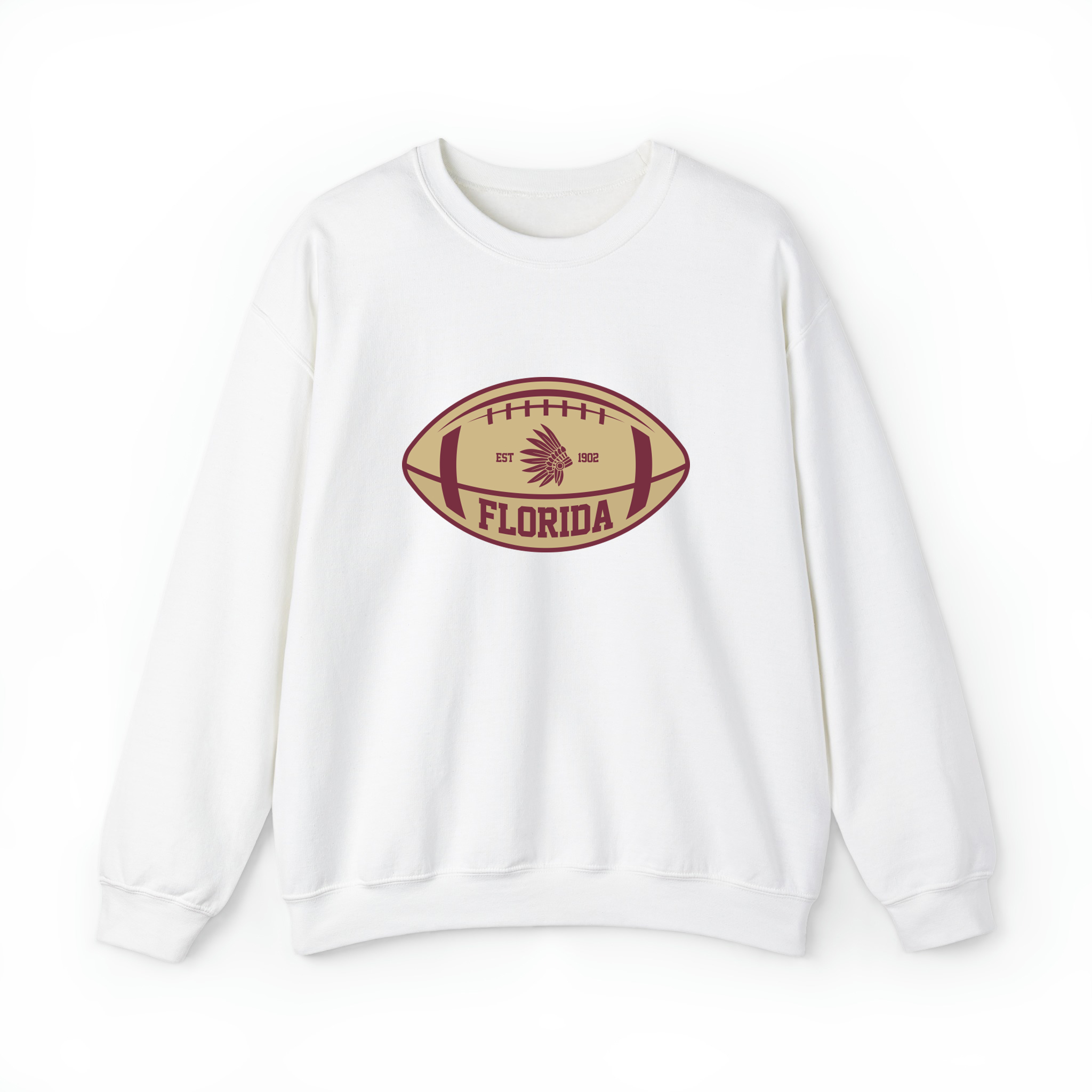 Florida Team Colors Football Unisex Sweatshirt- White