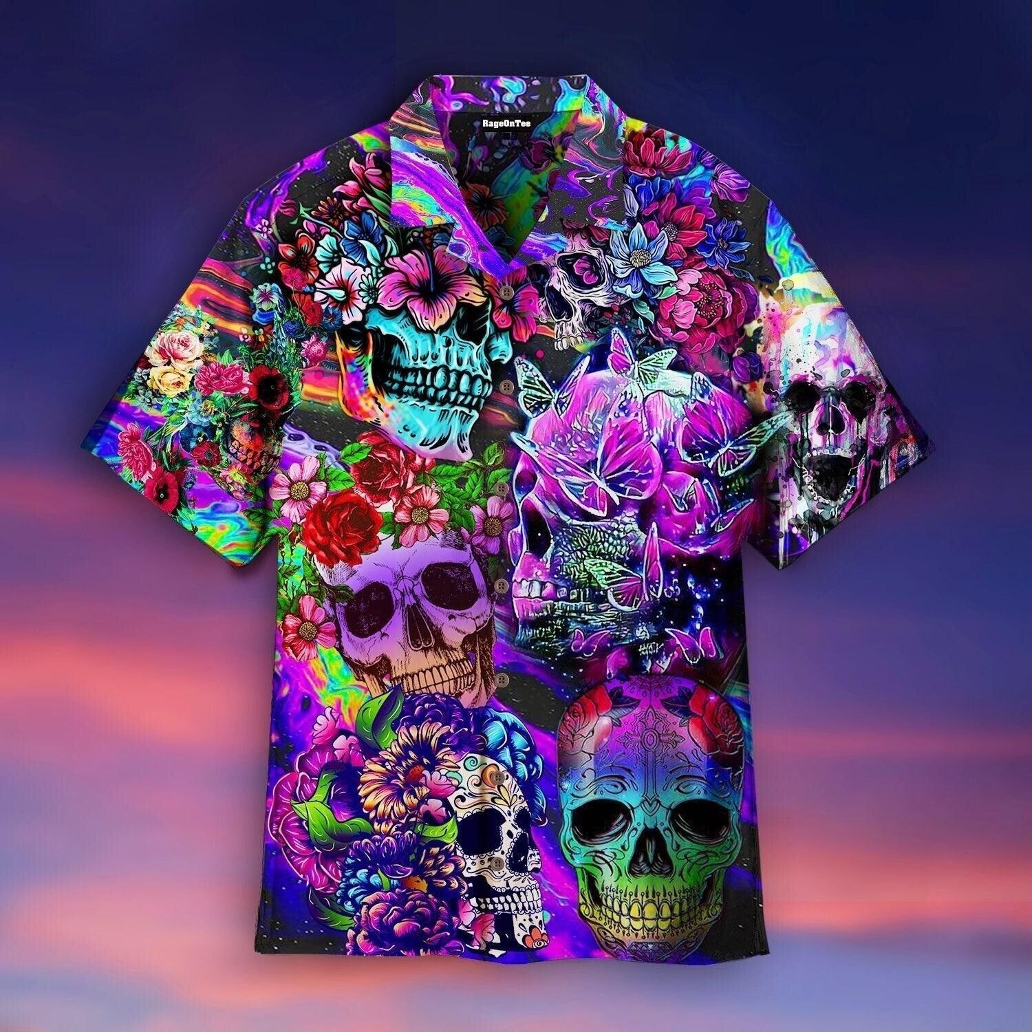 Flowers Hippies Colorful Hawaiian Shirt, Family Beach Shirt, S-5XL US Size