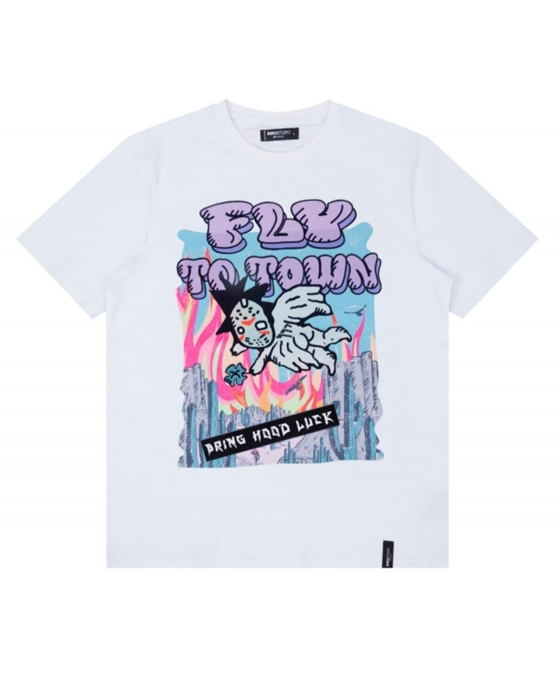 Fly To Town Tee - White