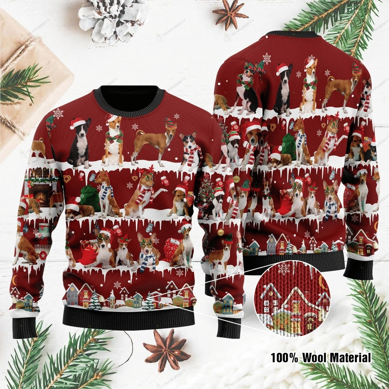 For Basenji Lovers Ugly Christmas Sweater