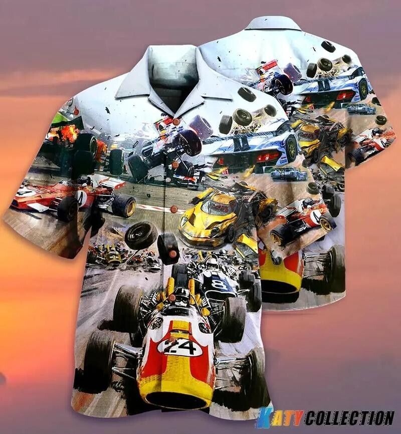 Formula 1 Racing-Crashing Hawaiian Shirt, Gift For Men, S-5XL, F1 COLLECTION