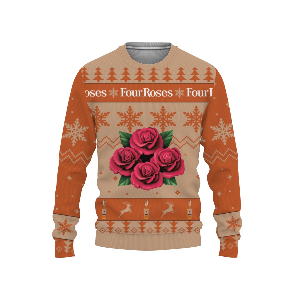 Four Roses Whiskey Merry Christmas Unisex Gift Fan-3D Sweatshirt