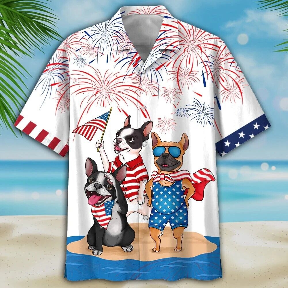 French Bulldog Trendy Hawaiian Shirt, Gift For Men, Women, S-5XL US Size