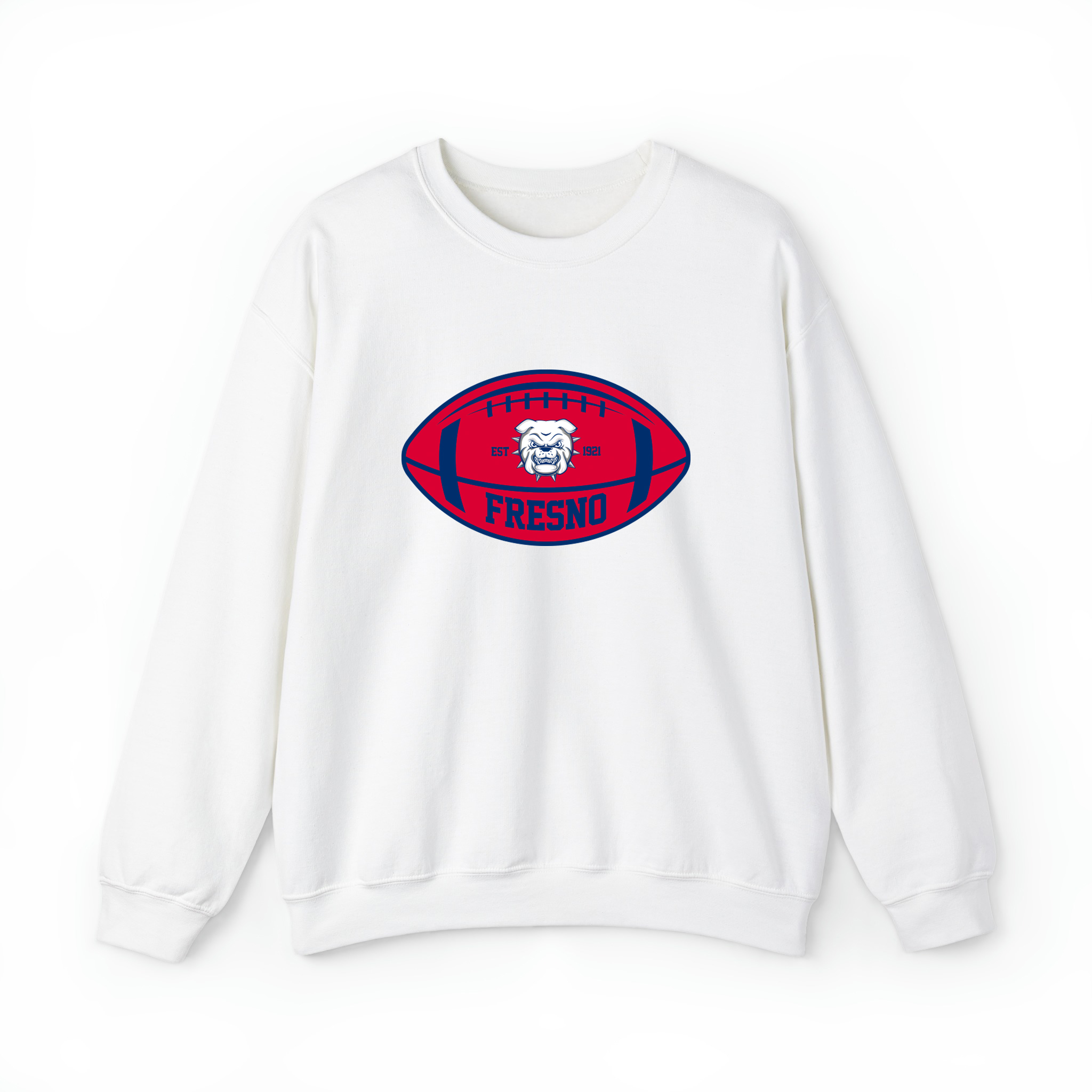 Fresno Team Colors Football Unisex Sweatshirt- White