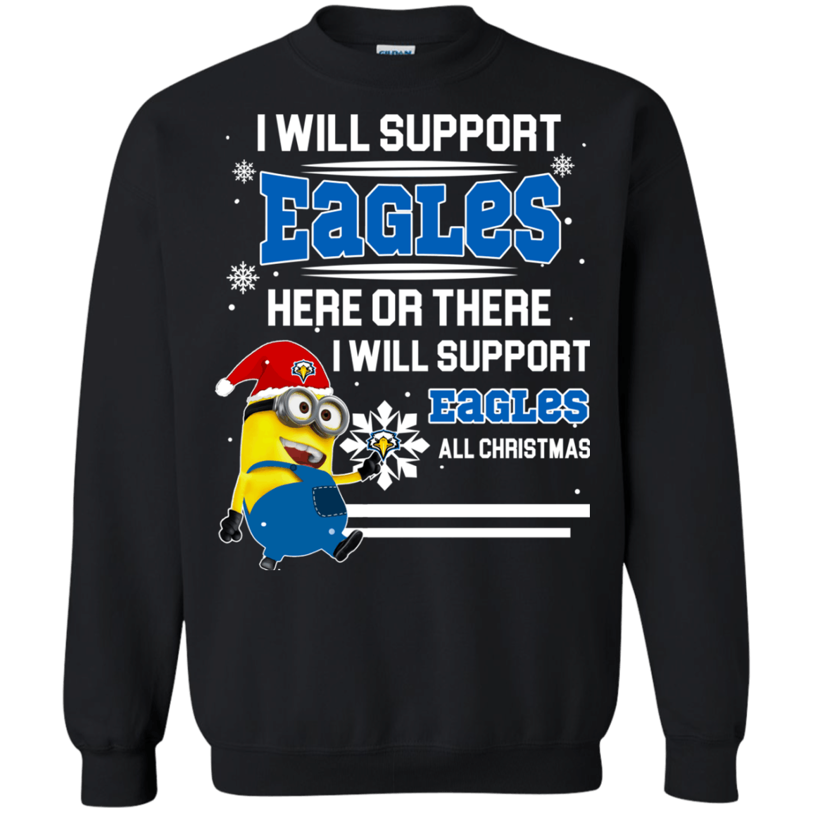 Funny Morehead State Eagles Minion Ugly Christmas Sweaters Support Here Or There All Christmas Sweatshirts