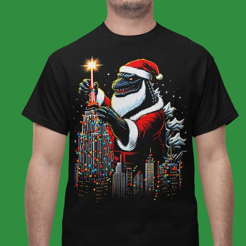 Funny Santa Godzilla Shirt