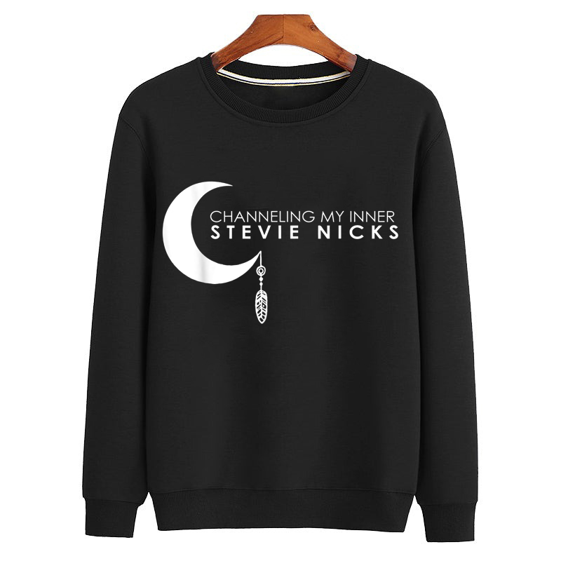 Funny Stevie Shirt Nicks Love Music Channeling My Inner Sweatshirt-Black