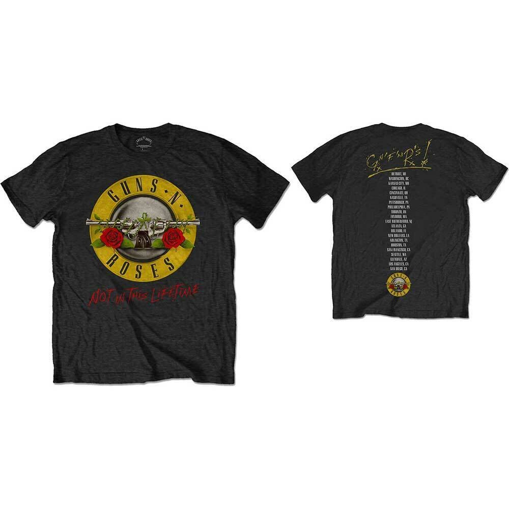 GUNS N' ROSES - Unisex T- Shirt - Not in this Lifetime Tour - Black Cotton