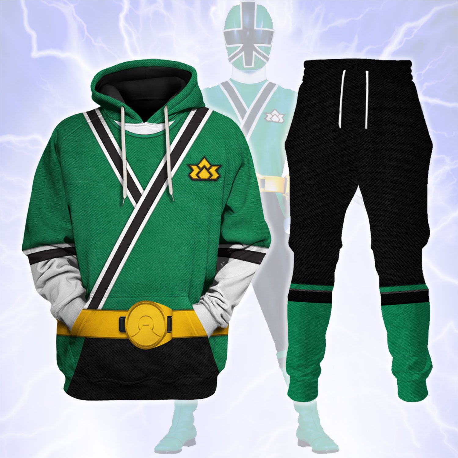 GearHomie Green Power Rangers Samurai track suit 