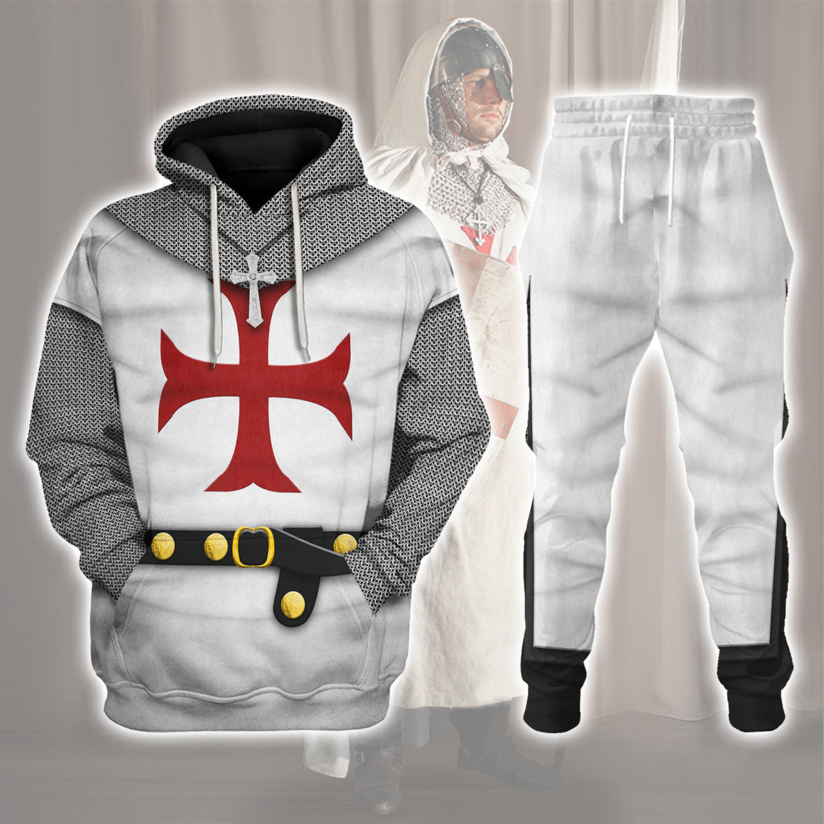 Gearhomie 1147â1149 English Templar Knight Costume Track suit 