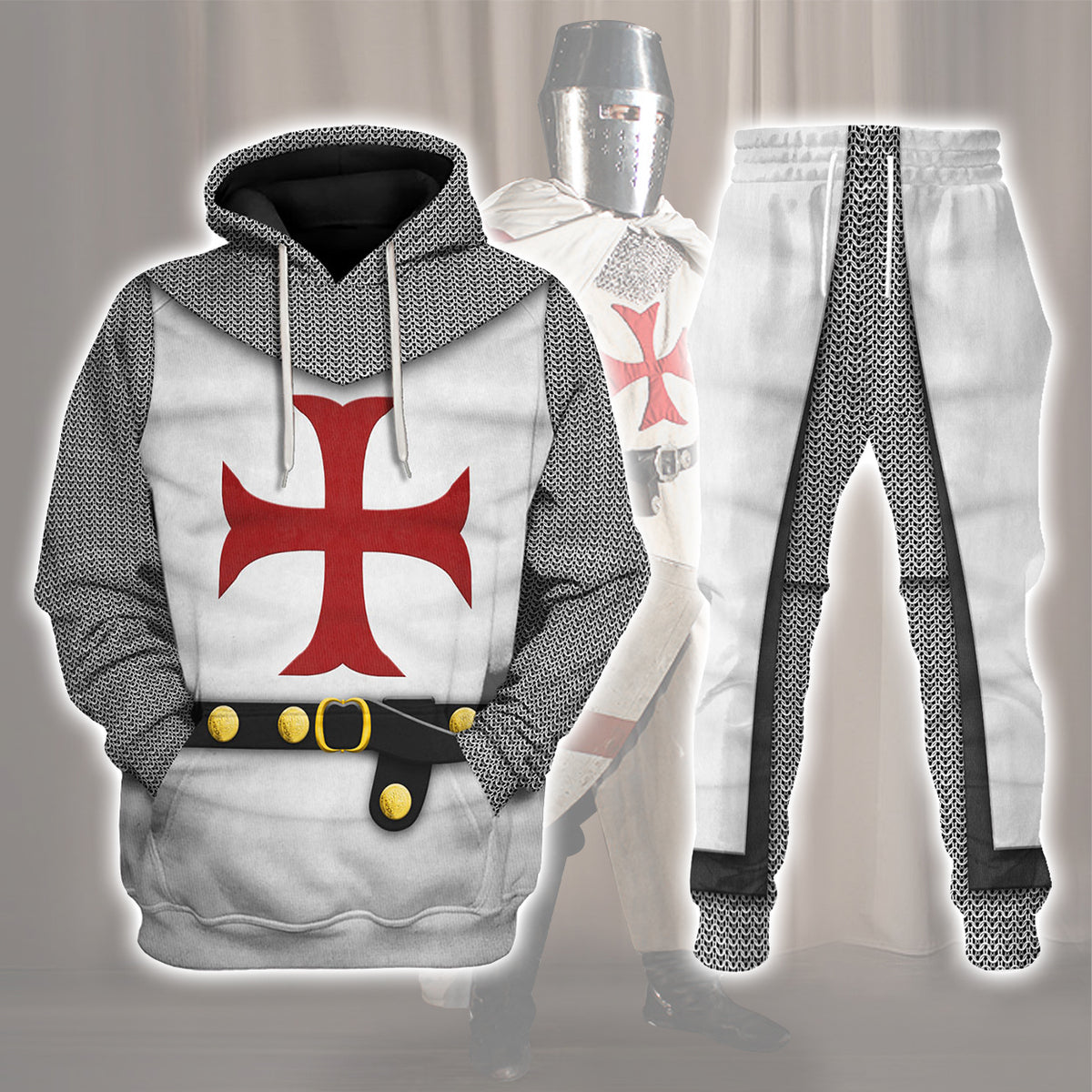 Gearhomie 1189-1192 English Templar Knights Costume Track suit 