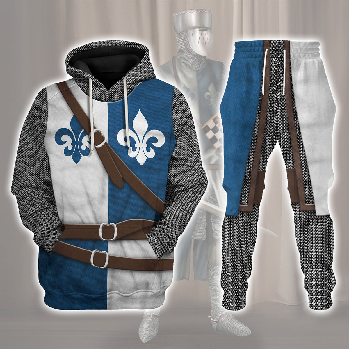 Gearhomie 12th Century French Knight Costume Hawaiian Track suit 