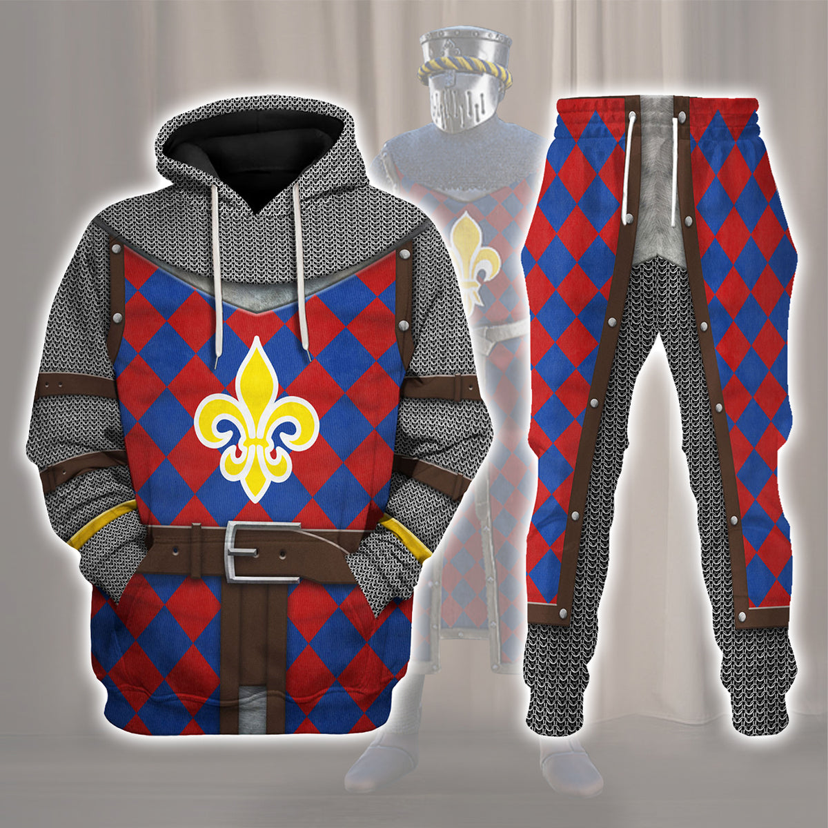 Gearhomie 13th Century French Knight Costume Track suit 