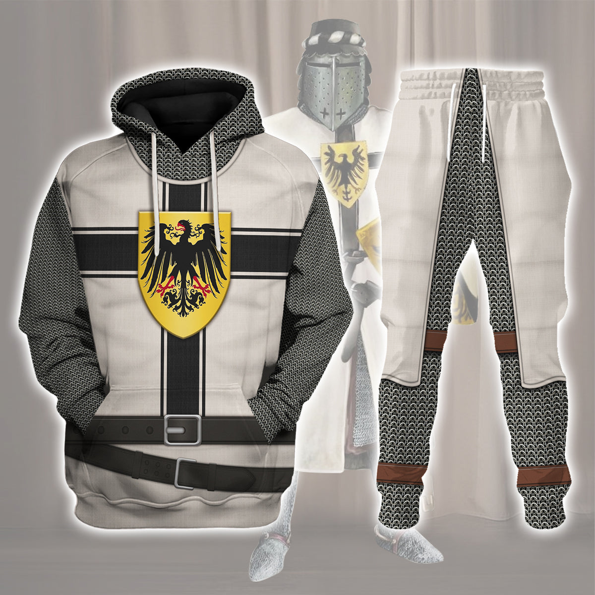 Gearhomie 13th Century Teutonic Knight of Saint Mary Costume Track suit 