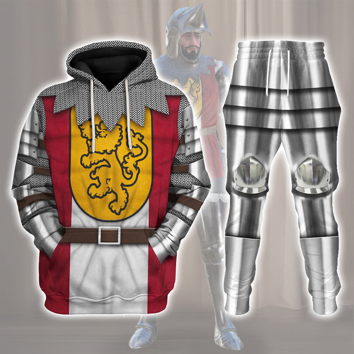 Gearhomie 14th Century English Knights Costume Track suit 