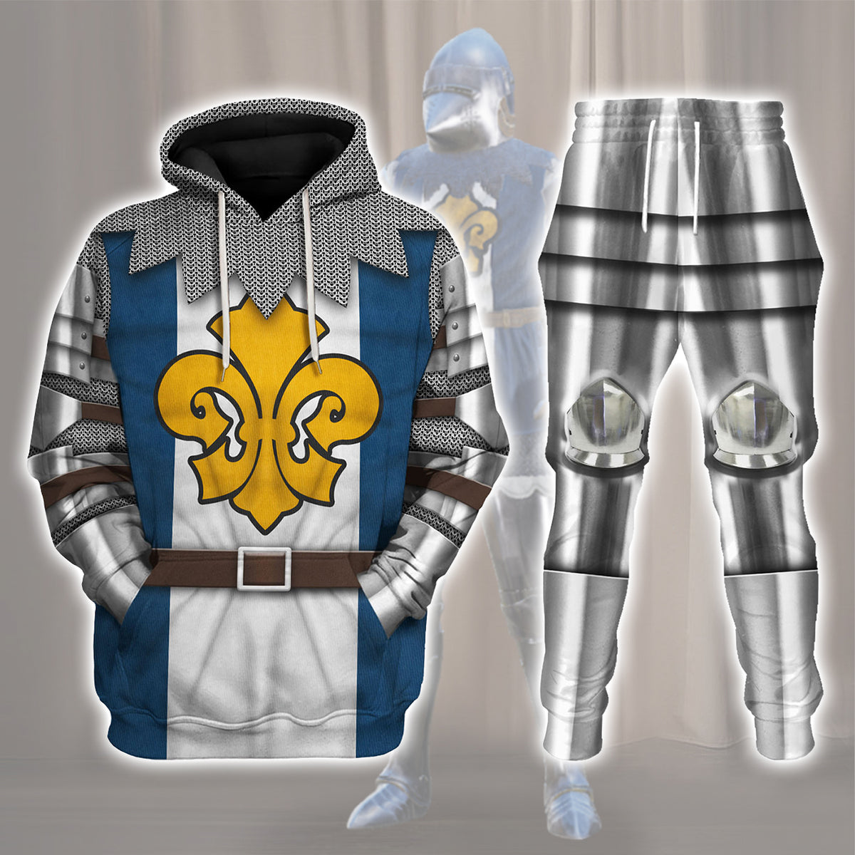 Gearhomie 14th Century French Knight Costume Track suit 