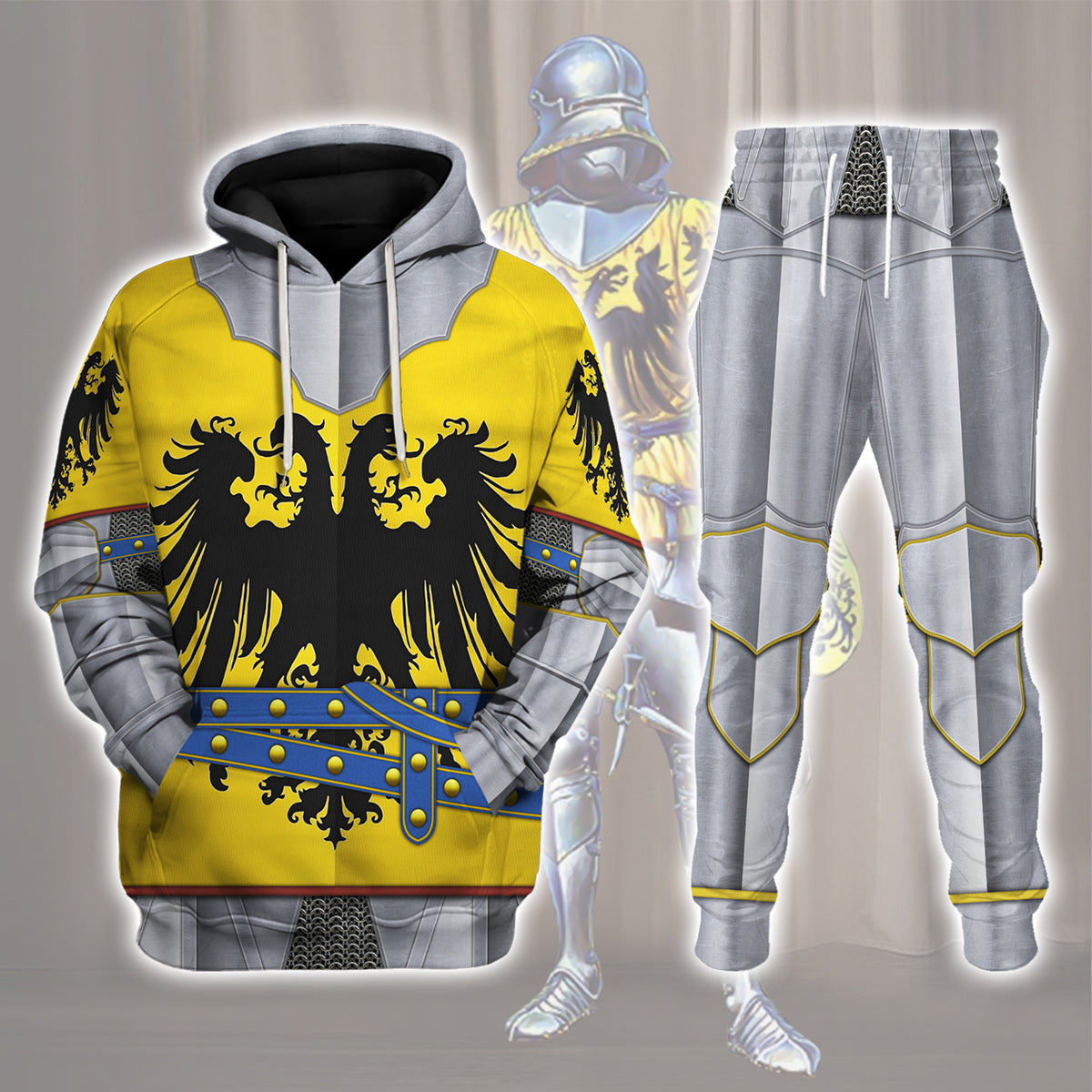 Gearhomie 15th Century Holy Roman Empire Knight Costume Track suit 