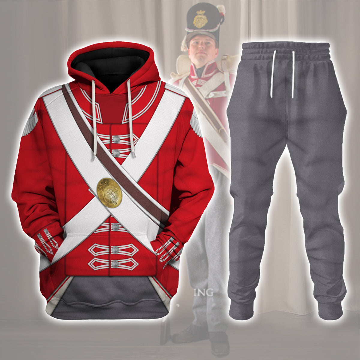 Gearhomie 33rd Foot (1st Yorkshire West Riding) Private Centre Company (1812-1815) Uniform All Over Print Track suit 