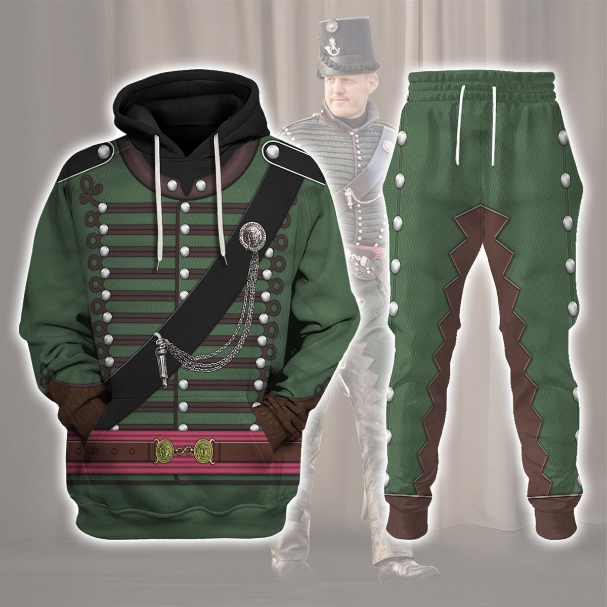 Gearhomie 95th Rifles Uniform British Army Captain All Over Print Track suit 