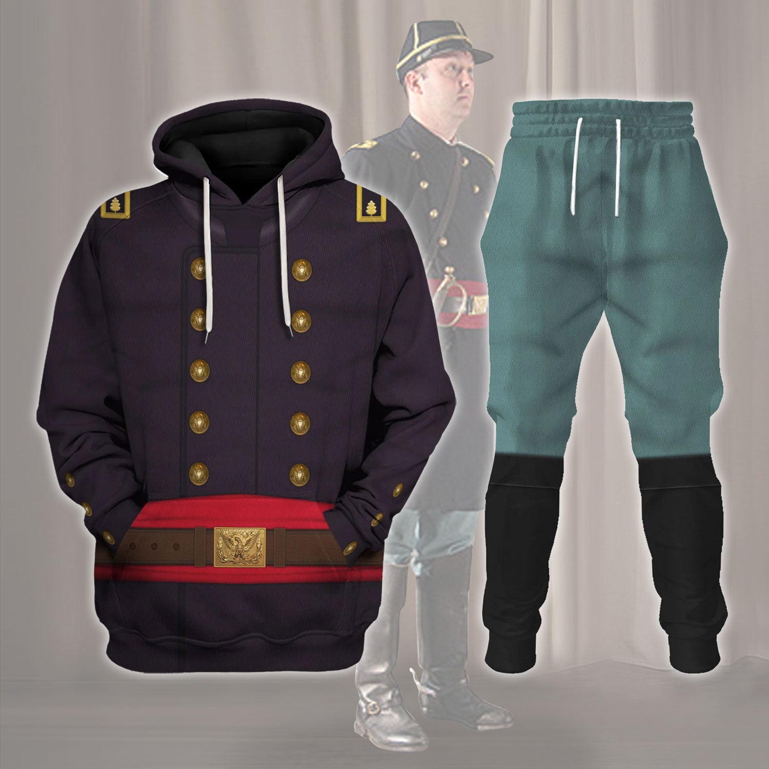 Gearhomie American Civil War Union Army Major Infantry Costume Track suit 