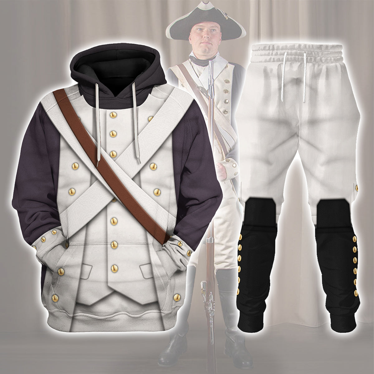 Gearhomie American Infantry-3rd Connecticut Regiment-1783 Uniform All Over Print track suit 