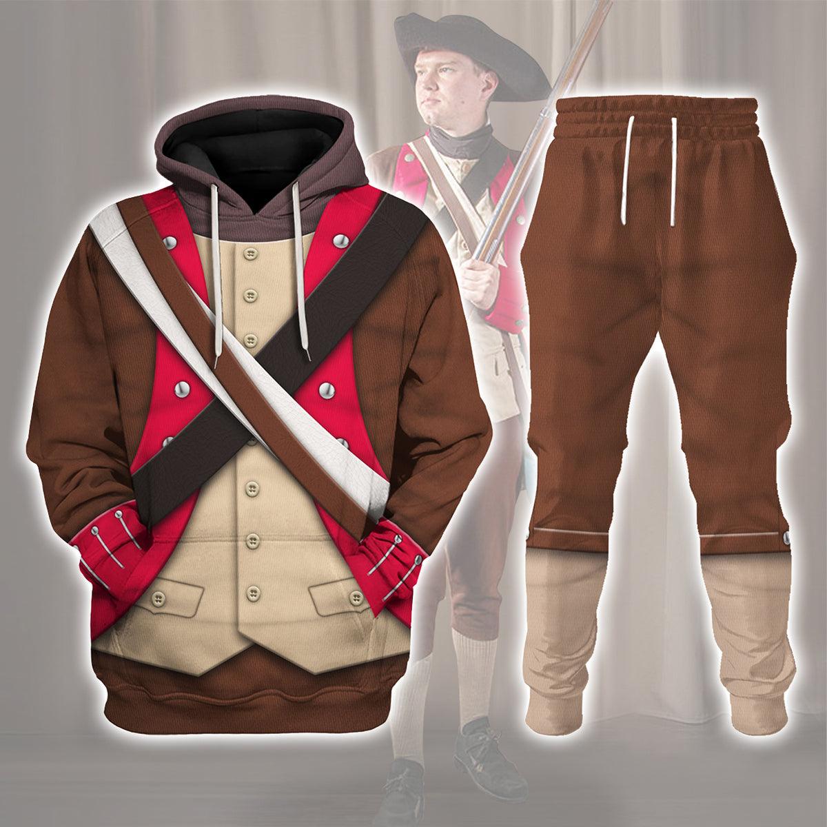 Gearhomie American Infantry-6th Continental Regiment-1776-1783 Uniform All Over Print Track suit 