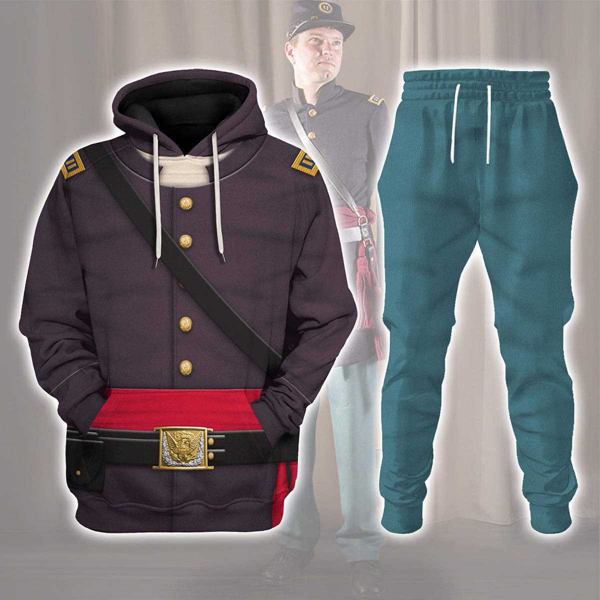 Gearhomie American Union Army Infantry Officer-Captain Uniform All Over Print Track suit