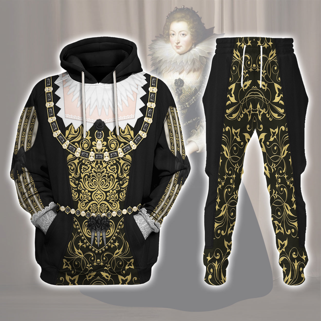 Gearhomie Anne of Austria, Queen of France in Coronation Robes Costume All Over Print track suit 