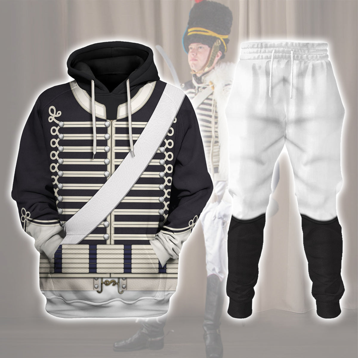 Gearhomie British 18th Hussar-Full Dress (1806-1815) Uniform All Over Print track suit