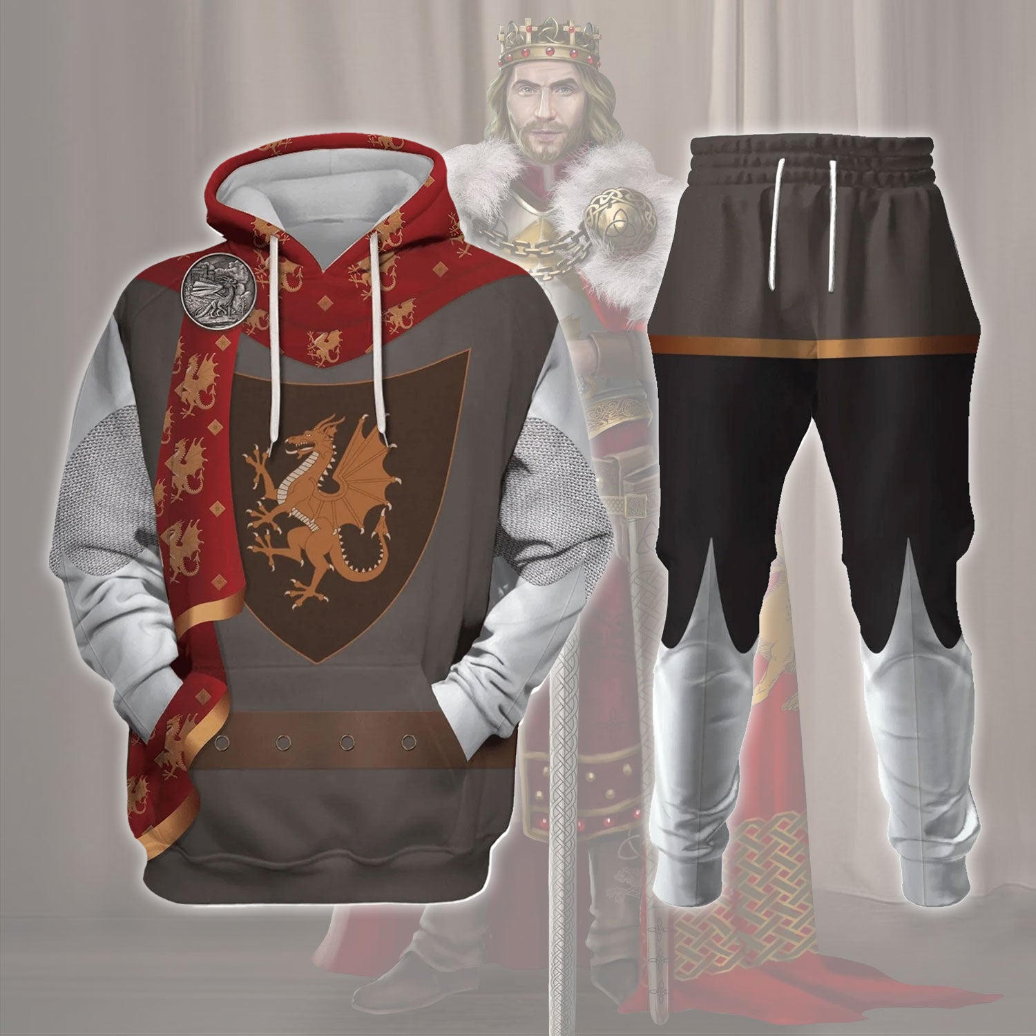 Gearhomie British King Arthur Arthur Pendragon Costume track suit