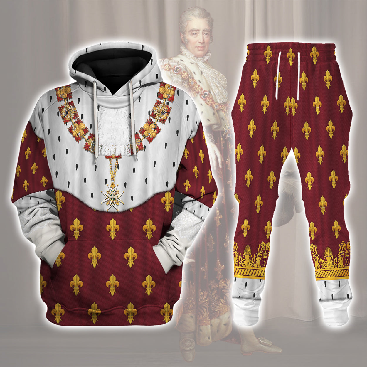 Gearhomie Charles X of France Coronation Robes Red Costume All Over Print track suit 