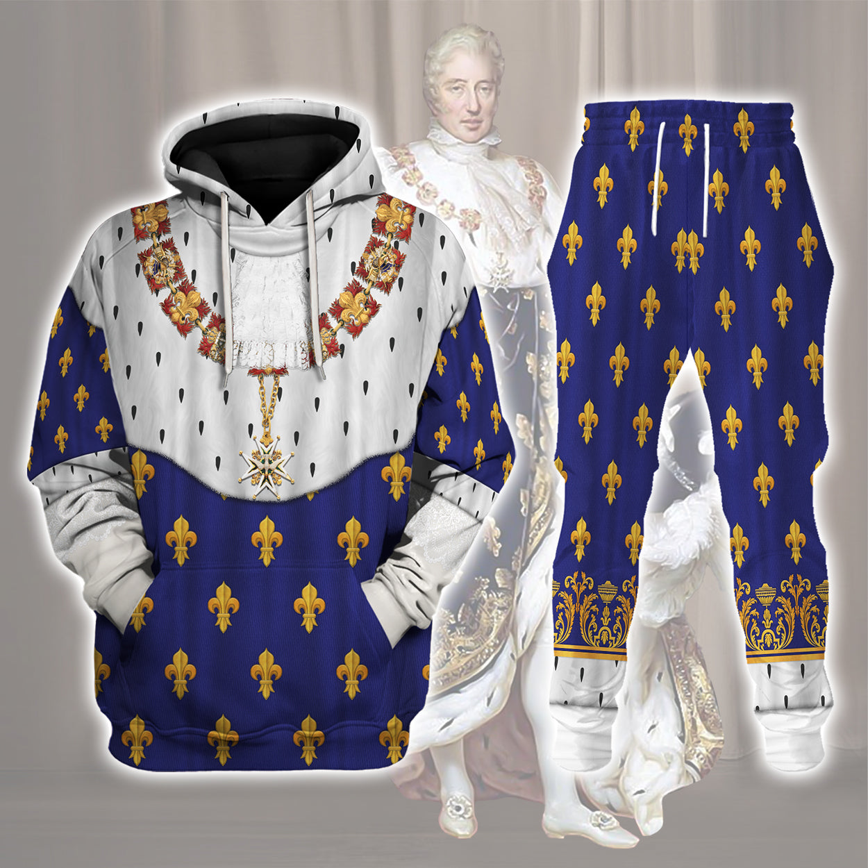 Gearhomie Charles X of France in Coronation Robes Blue Costume All Over Print track suit 