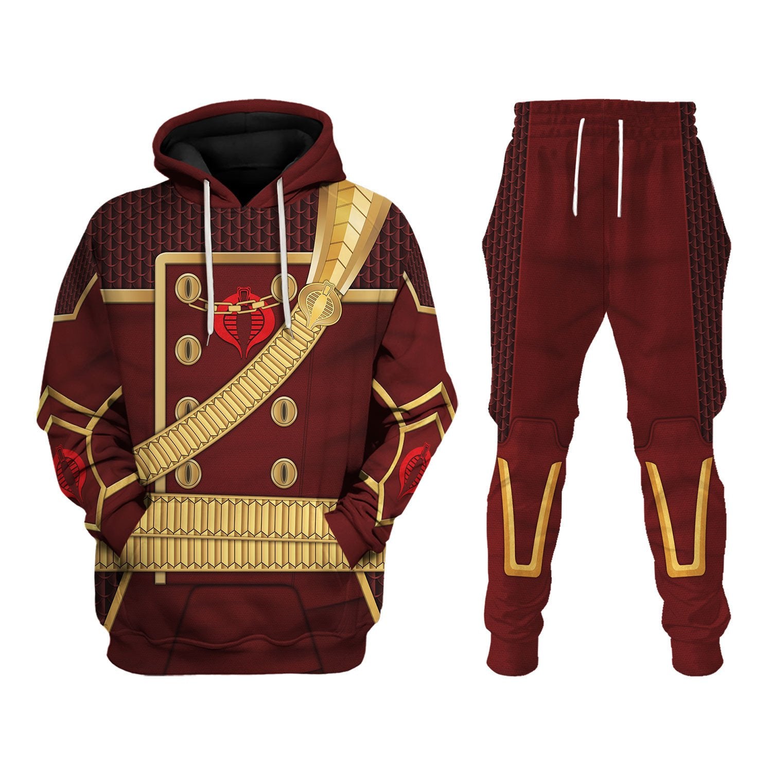 Gearhomie Cobra Commander Burgundy Color Costumes track suit 