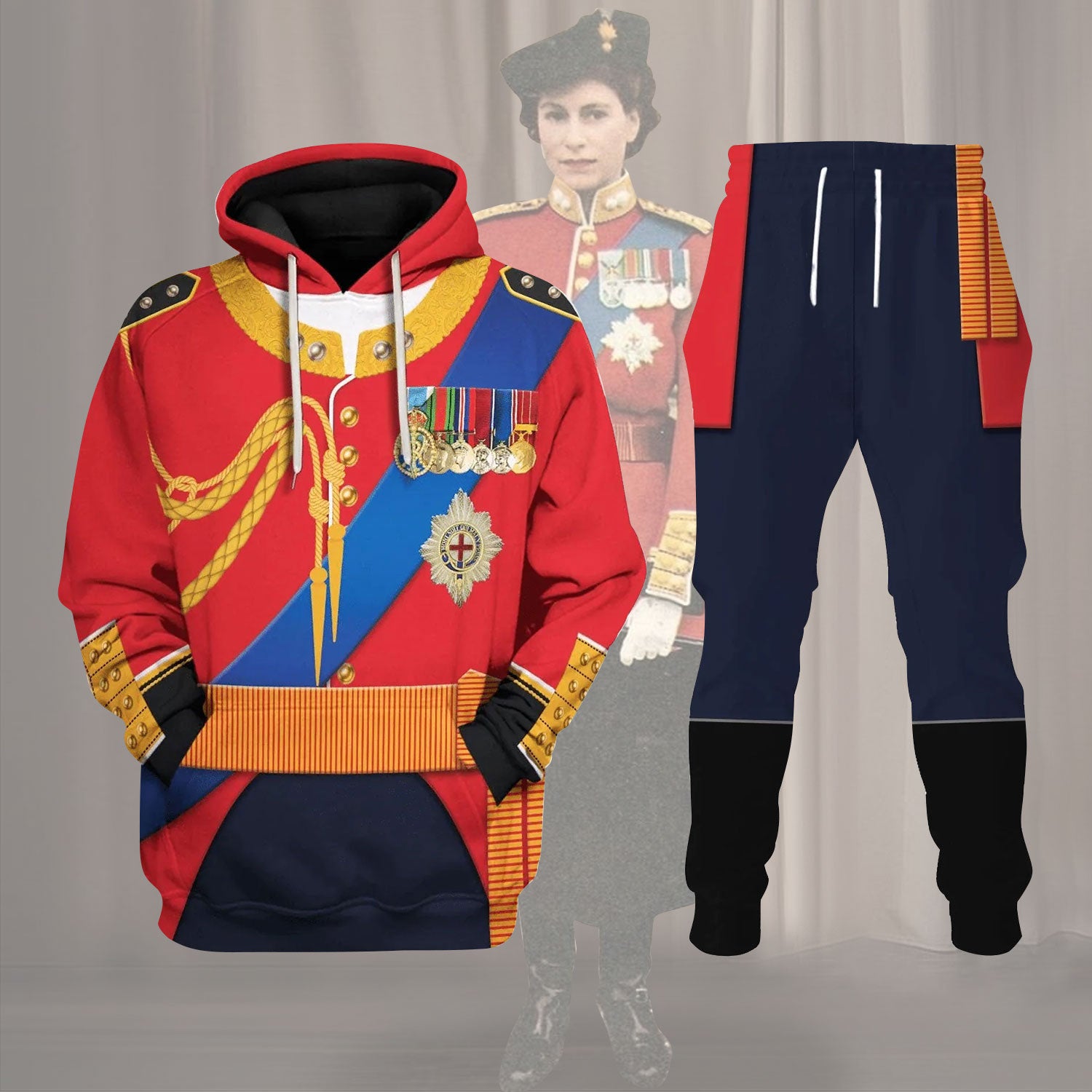 Gearhomie Elizabeth II of England Costume track suit 