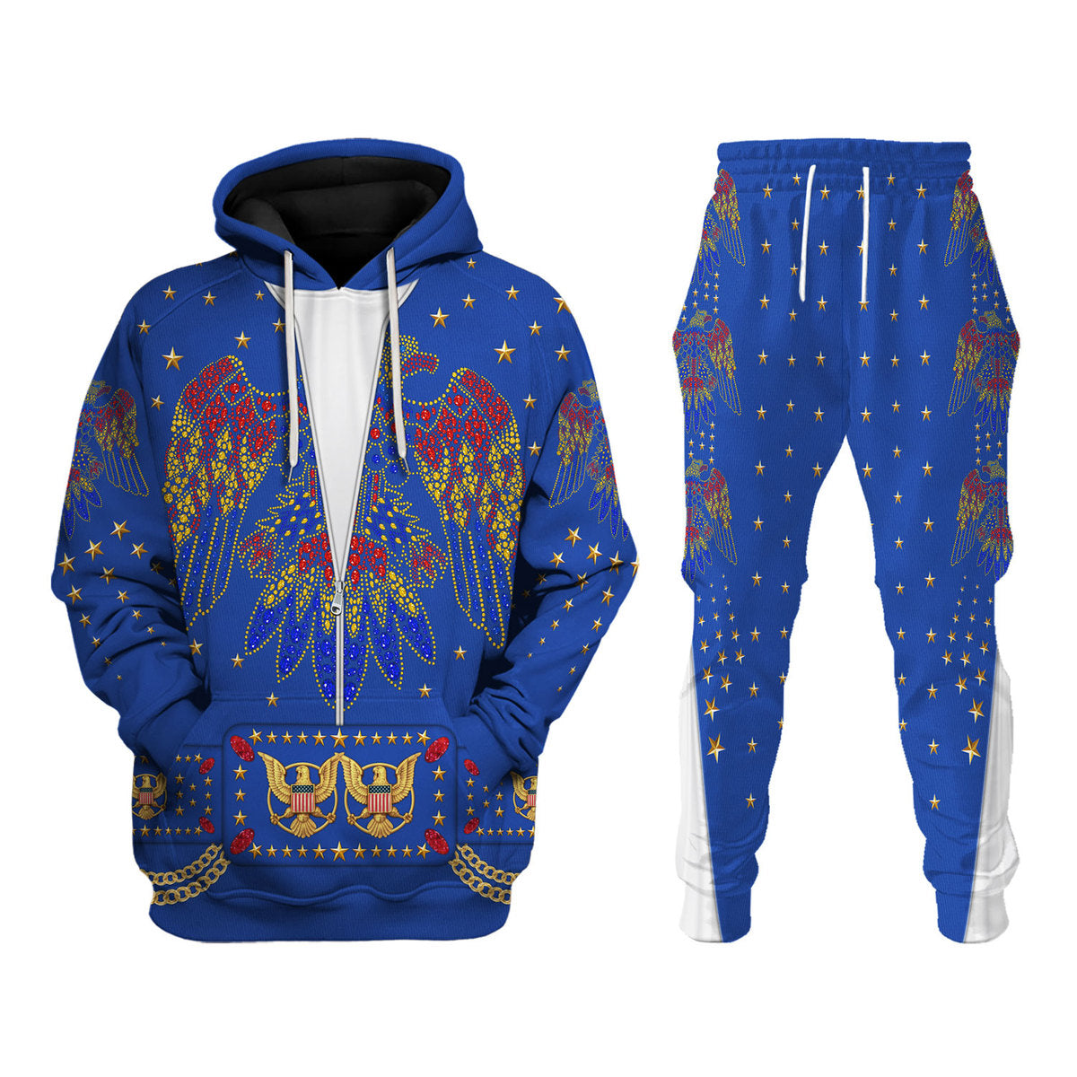 Gearhomie Elvis EAGLE Blue Costume cosplay track suit 