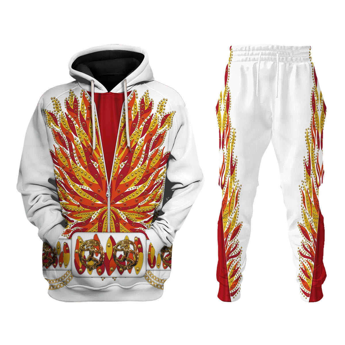 Gearhomie Elvis Flame Outfit Costume track suit 