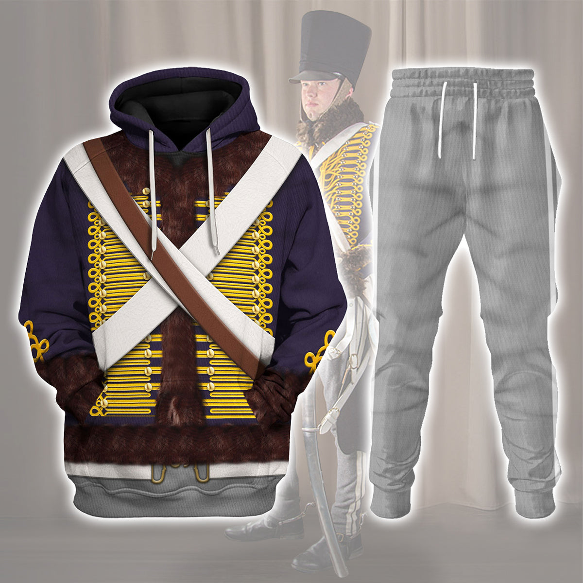 Gearhomie English Hussar-Campaign Dress (1806-1815) Uniform All Over Print track suit 