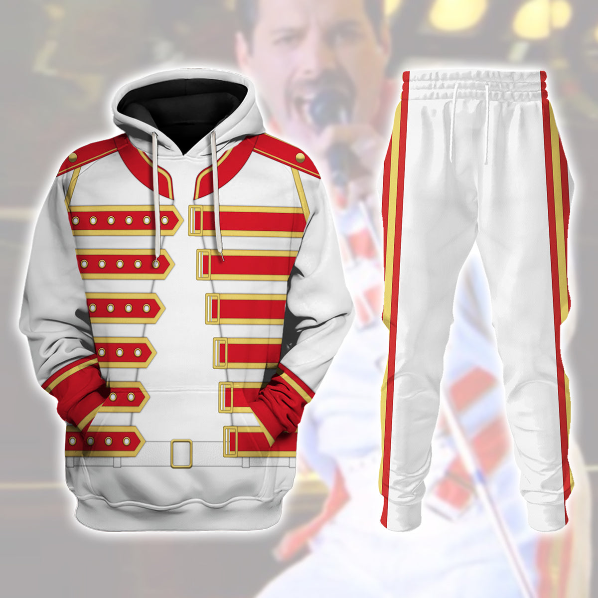 Gearhomie Freddie Mercury Costume Wembley Red track suit 