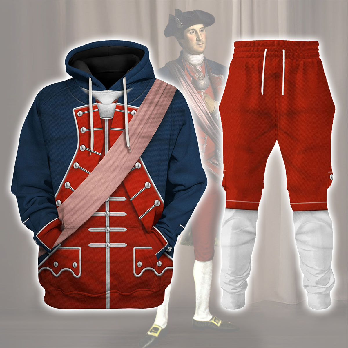 Gearhomie George Washington In Uniform As Colonel Uniform All Over Print track suit 