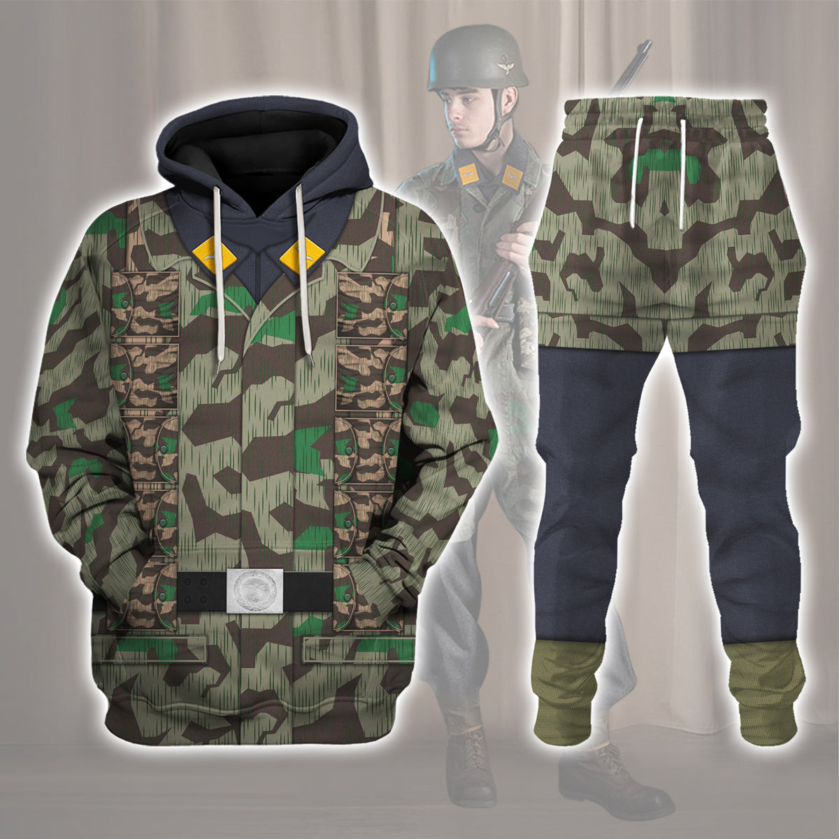 Gearhomie German Parachutist-Splinter Pattern Smock-Combat Uniform Costume track suit 