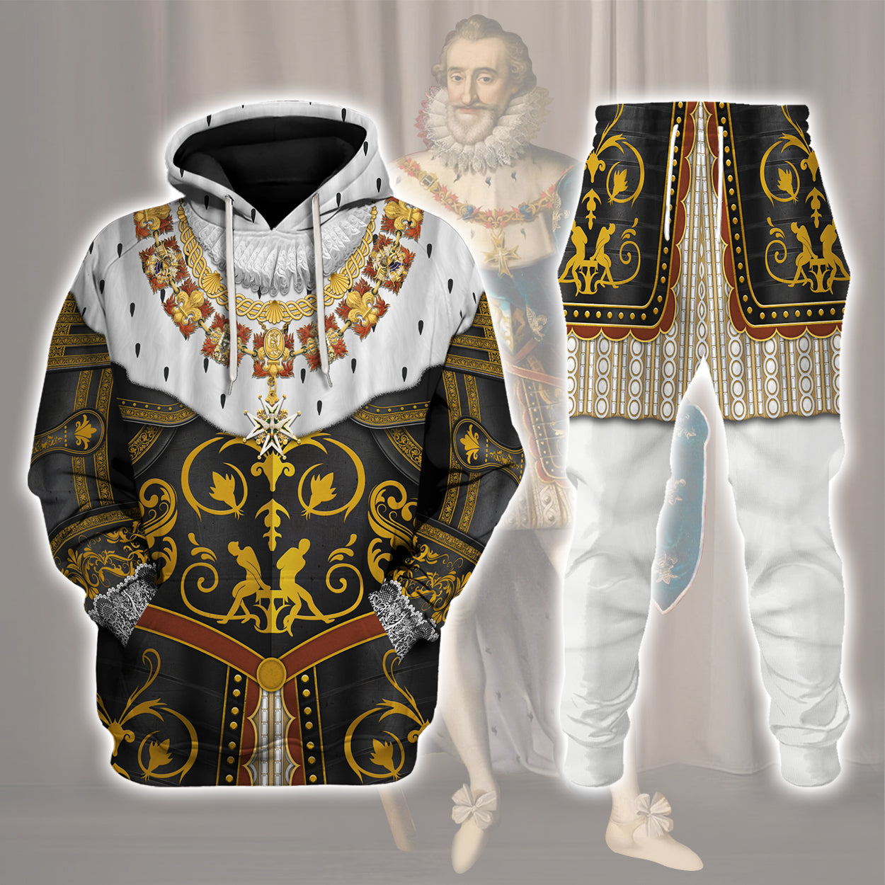 Gearhomie Henry IV De Bourbon Coronation Robes Costume All Over Print track suit 