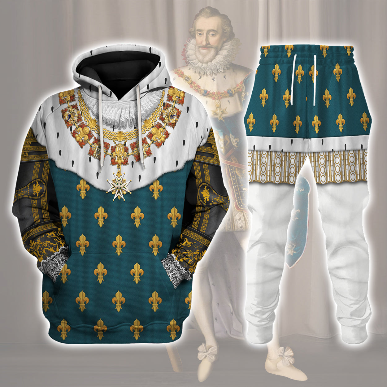 Gearhomie Henry IV of France in Coronation Robes Costume All Over Print track suit 