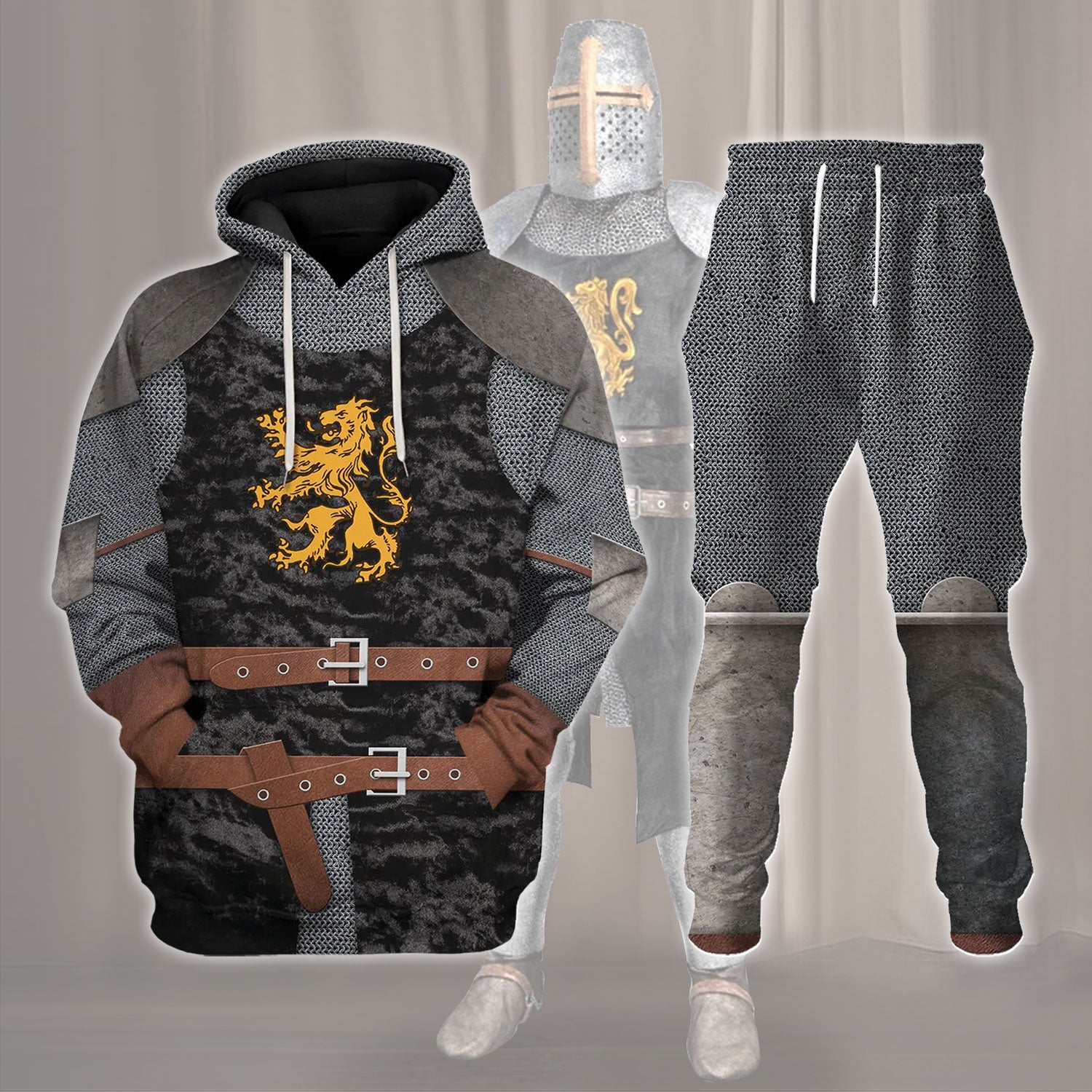 Gearhomie Heraldic Knight Black Costume track suit 