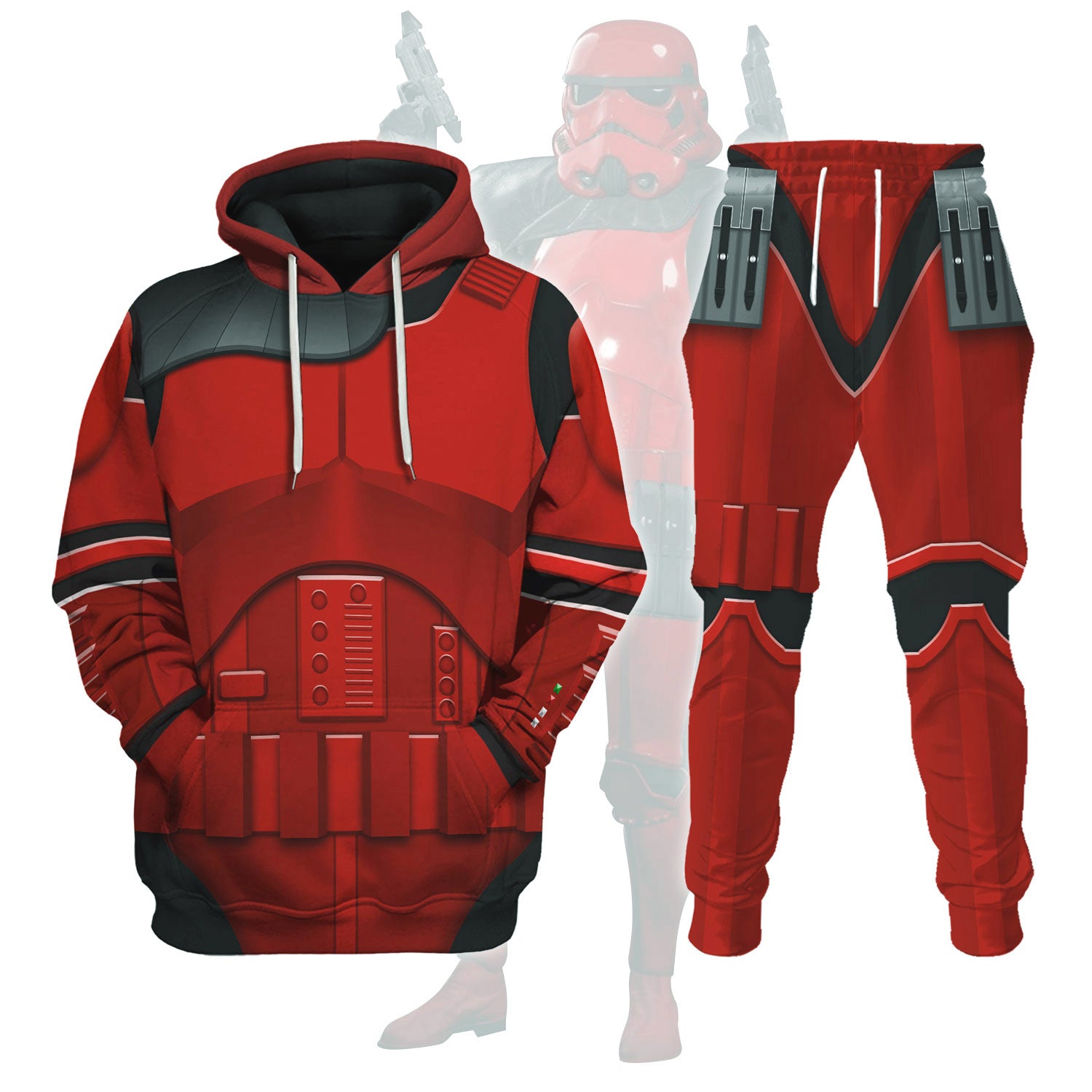 Gearhomie Imprerial Crimson Stormtrooper Costume track suit 