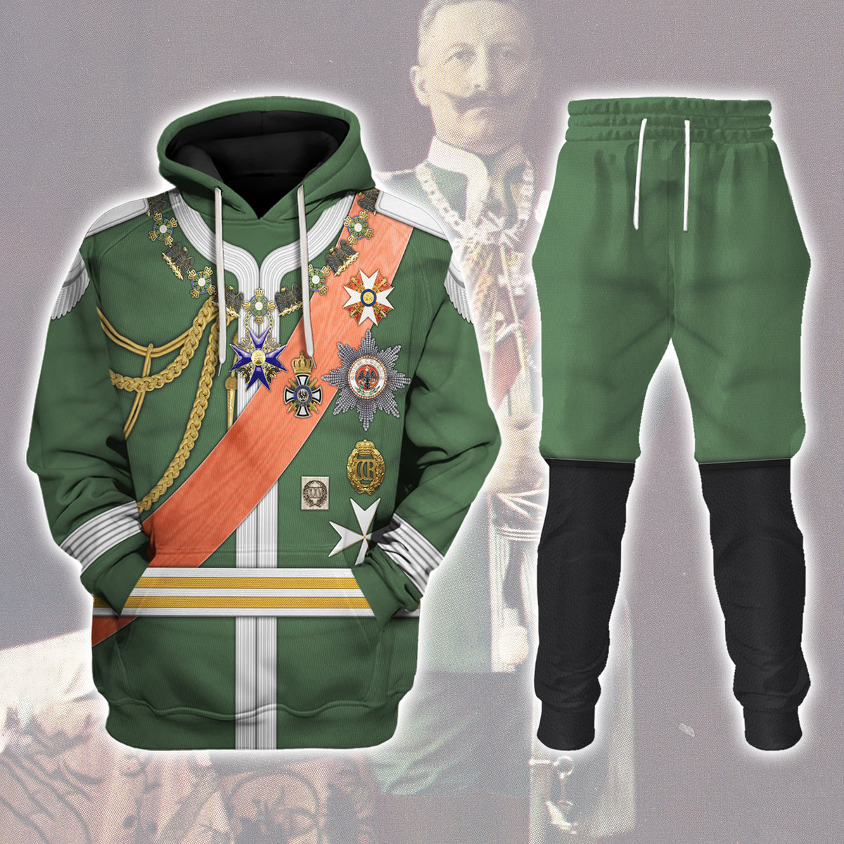 Gearhomie Kaiser Wilhelm II Uniform Dreifarbendruck Costume track suit 