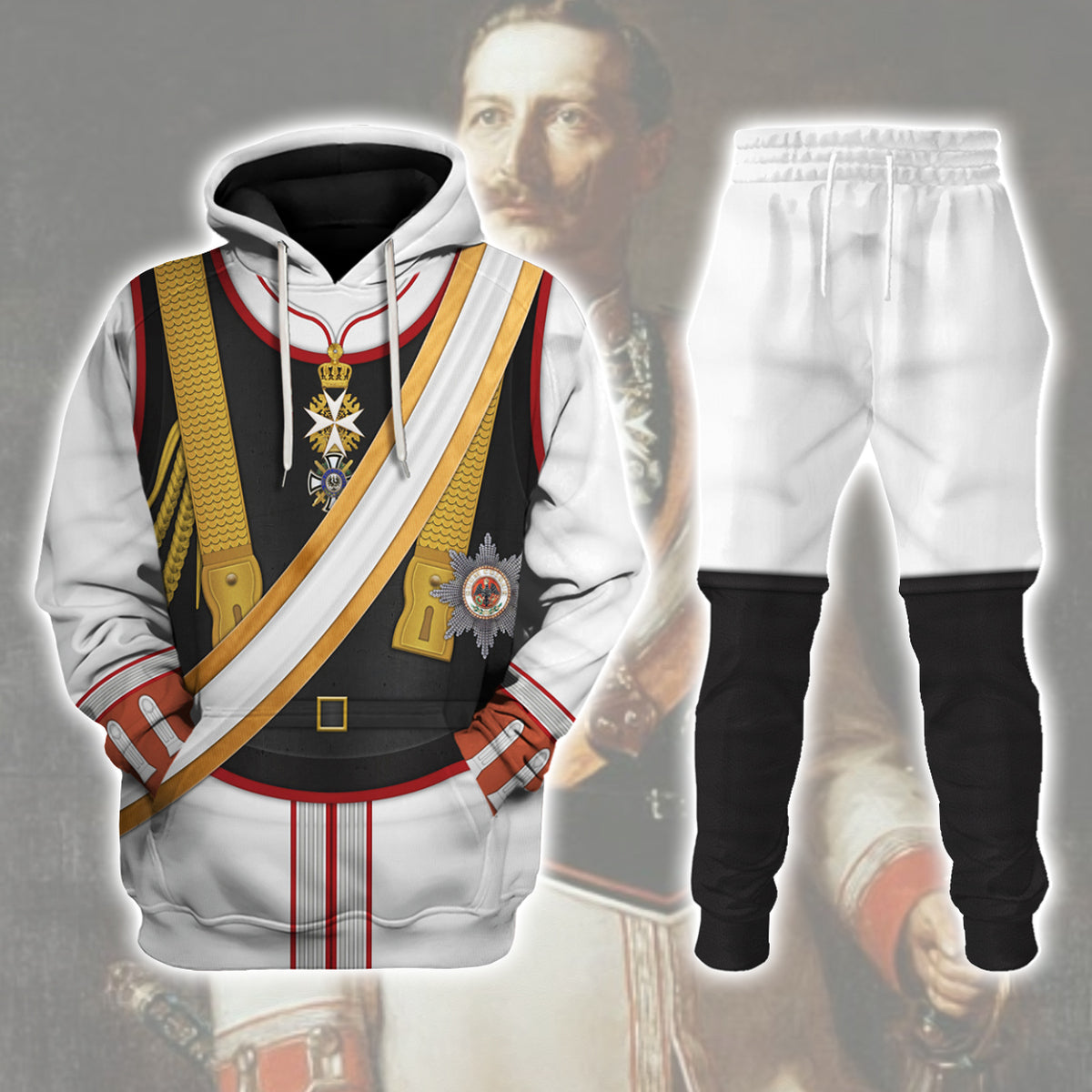 Gearhomie Kaiser Wilhelm II Uniform Garde du German Emperor Costume track suit 