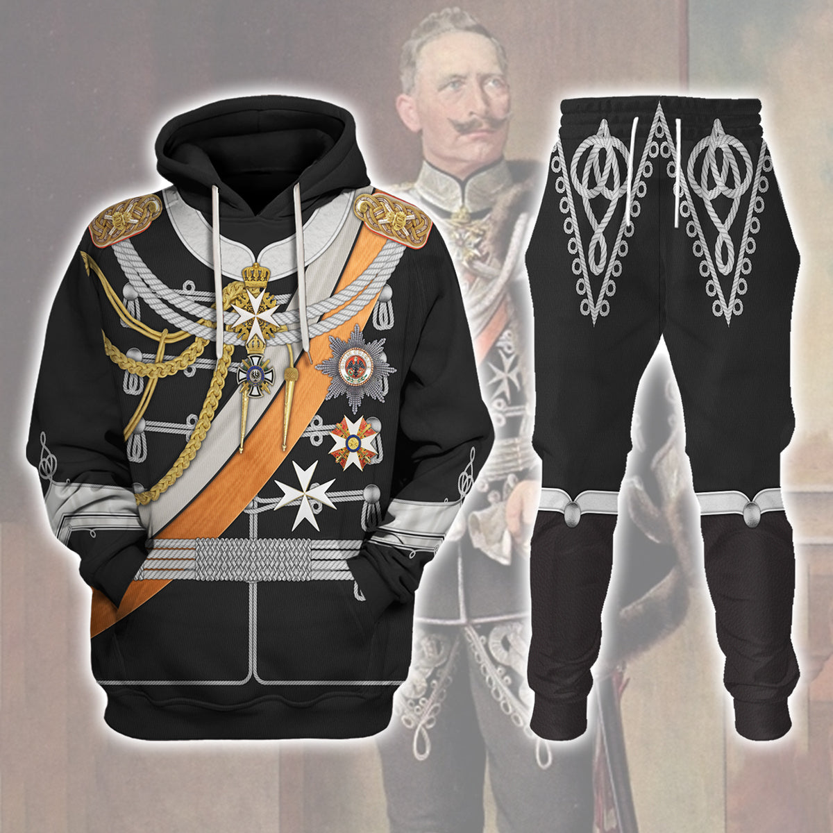 Gearhomie Kaiser Wilhelm II Uniform German Emperor & King of Prussia Costume track suit 