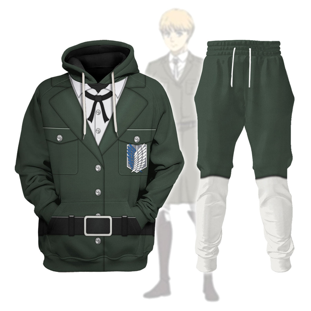 Gearhomie Levi Ackerman Survey Corps Green track suit 