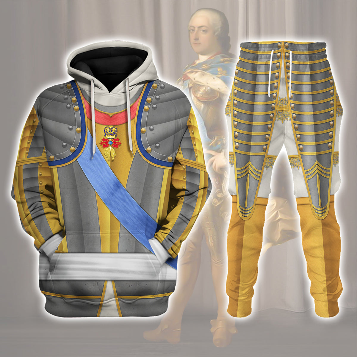 Gearhomie Louis Louis XV of France Armour Costume All Over Print track suit 